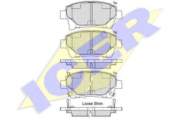 Комплект тормозных колодок, дисковый тормоз ICER 181926