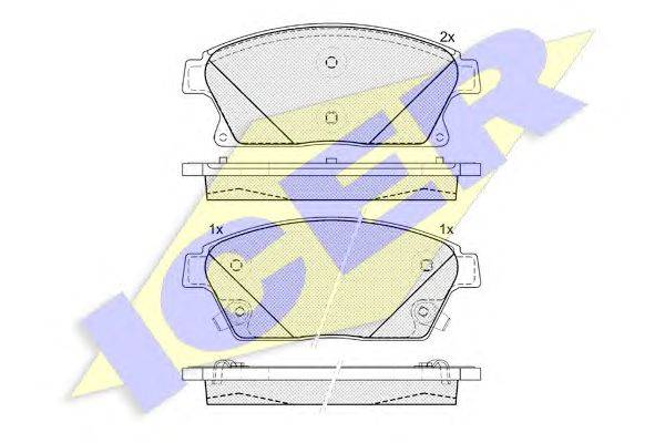 Комплект тормозных колодок, дисковый тормоз ICER 181939-202