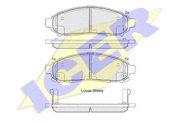 Комплект тормозных колодок, дисковый тормоз ICER 182003-200