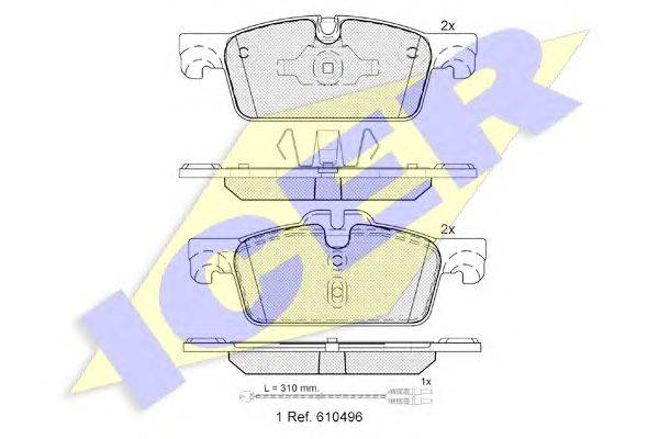 Комплект тормозных колодок, дисковый тормоз ICER 182021