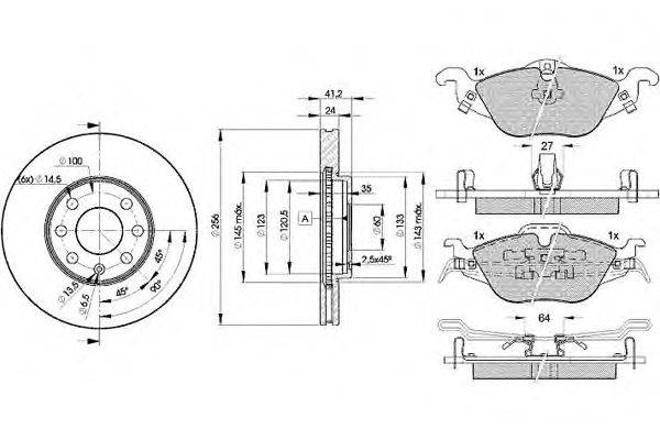 Комплект тормозов, дисковый тормозной механизм ICER 31249-7879