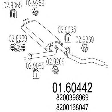 Глушитель выхлопных газов конечный MTS 01.60442
