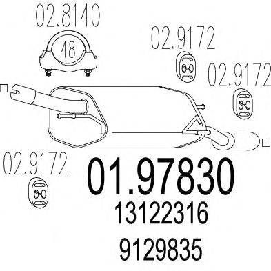 Глушитель выхлопных газов конечный MTS 01.97830