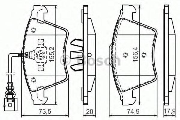 Комплект тормозных колодок, дисковый тормоз BOSCH BP1075