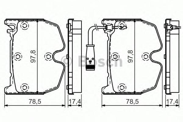 Комплект тормозных колодок, дисковый тормоз BOSCH 0986494364