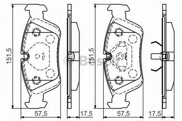 Комплект тормозных колодок, дисковый тормоз BOSCH 21643