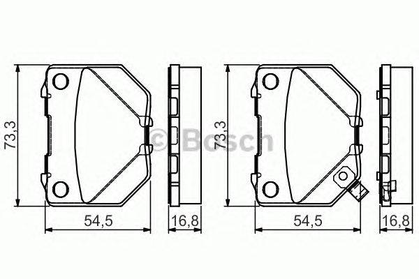 Комплект тормозных колодок, дисковый тормоз BOSCH 0986495137