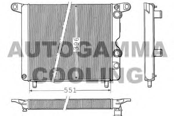Радиатор, охлаждение двигателя AUTOGAMMA 100253