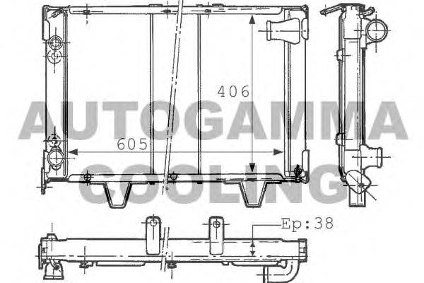 Радиатор, охлаждение двигателя AUTOGAMMA 100792