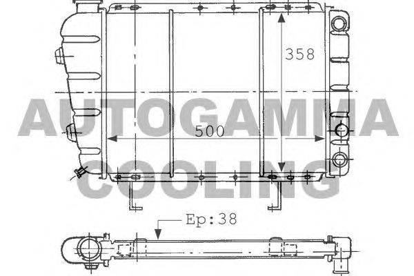 Радиатор, охлаждение двигателя AUTOGAMMA 100795