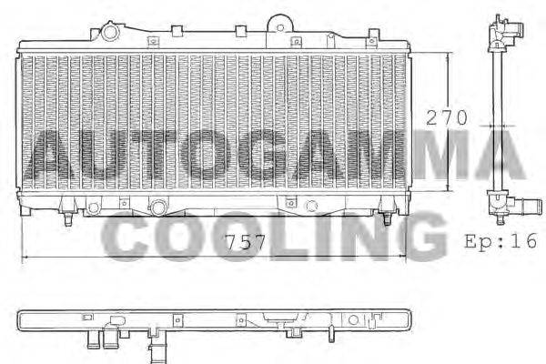Радиатор, охлаждение двигателя AUTOGAMMA 101423