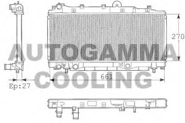 Радиатор, охлаждение двигателя AUTOGAMMA 101427