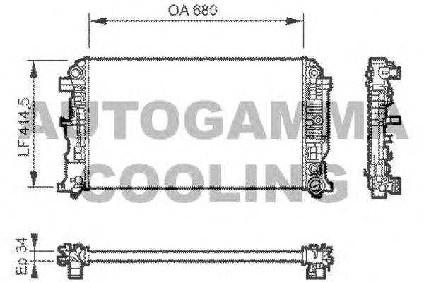 Радиатор, охлаждение двигателя AUTOGAMMA 104535