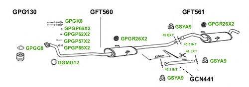 Система выпуска ОГ GT Exhaust 1444