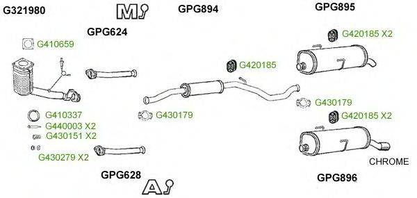 Система выпуска ОГ GT Exhaust 8974