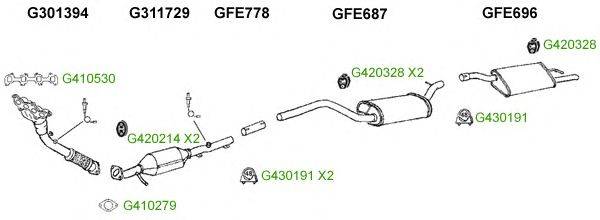 Система выпуска ОГ GT Exhaust 9399