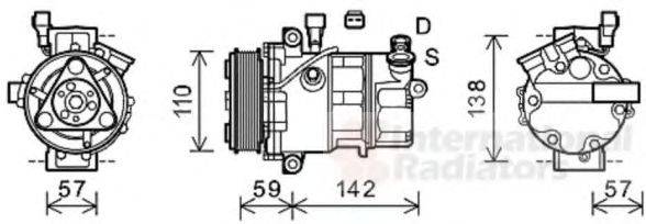 Компрессор, кондиционер VAN WEZEL 0100K127