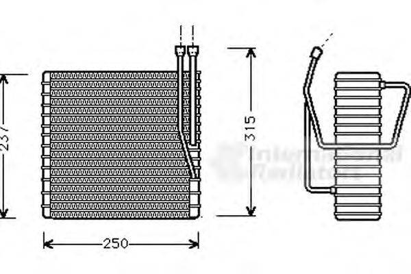 Испаритель, кондиционер VAN WEZEL 2100V009