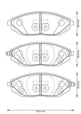 Комплект тормозных колодок, дисковый тормоз BENDIX 573385B