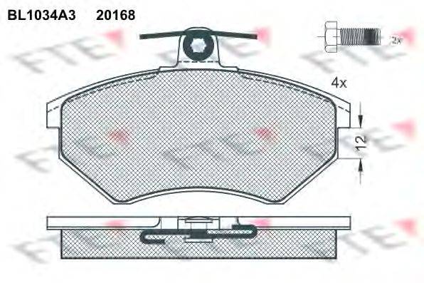 Комплект тормозных колодок, дисковый тормоз FTE 20168