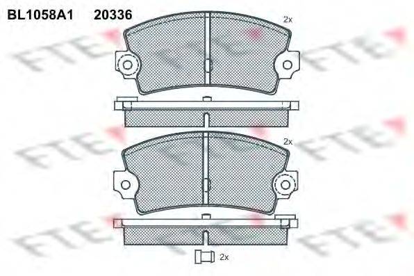 Комплект тормозных колодок, дисковый тормоз FTE 20337