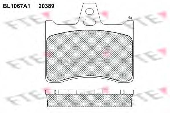 Комплект тормозных колодок, дисковый тормоз FTE 20389