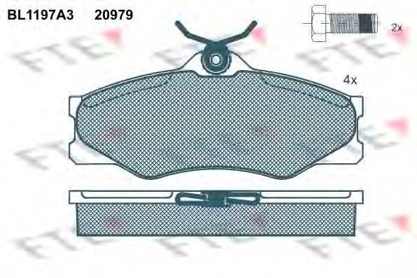Комплект тормозных колодок, дисковый тормоз FTE 20979