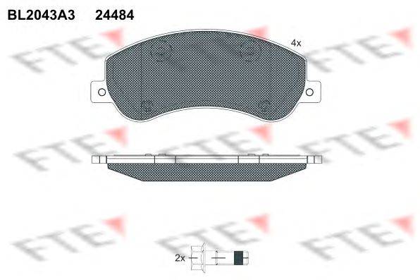 Комплект тормозных колодок, дисковый тормоз FTE BL2043A3