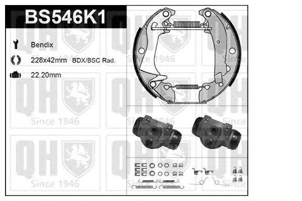 Комплект тормозов, барабанный тормозной механизм QUINTON HAZELL BS546K1