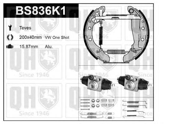 Комплект тормозов, барабанный тормозной механизм QUINTON HAZELL BS836K1