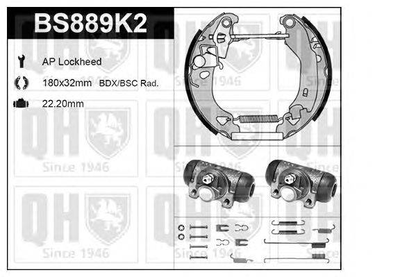 Комплект тормозов, барабанный тормозной механизм QUINTON HAZELL BS889K2