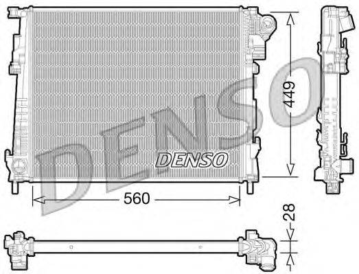 Радиатор, охлаждение двигателя DENSO DRM23094