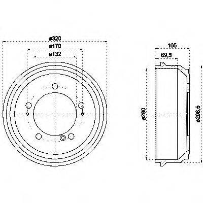 Тормозной барабан MINTEX MBD307