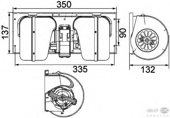 Вентилятор салона HELLA 8EW 351 024-491