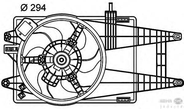 Вентилятор, охлаждение двигателя HELLA 8EW351039661
