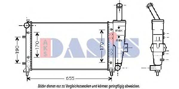 Радиатор, охлаждение двигателя AKS DASIS 080069N