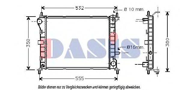 Радиатор, охлаждение двигателя AKS DASIS 17518