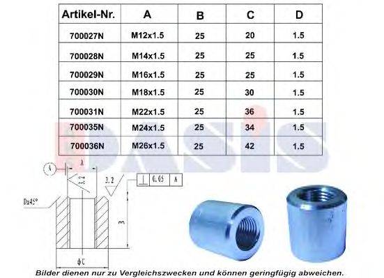 Резьбовой штифт AKS DASIS 700029N