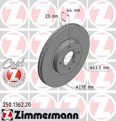 Тормозной диск ZIMMERMANN 250136220