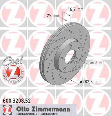 Тормозной диск ZIMMERMANN 600.3208.52