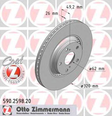 Тормозной диск ZIMMERMANN 590.2598.20
