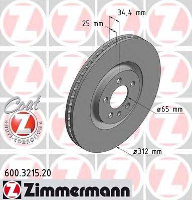 Тормозной диск ZIMMERMANN 600321520