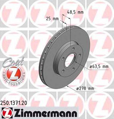 Тормозной диск ZIMMERMANN 250137120