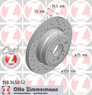Тормозной диск ZIMMERMANN 150345052