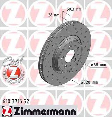 Тормозной диск ZIMMERMANN 610.3716.52