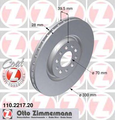 Тормозной диск ZIMMERMANN 110221720