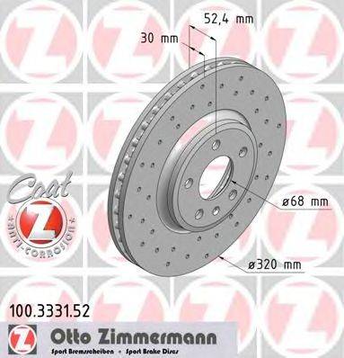 Тормозной диск ZIMMERMANN 100333152