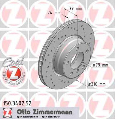 Тормозной диск ZIMMERMANN 150340252