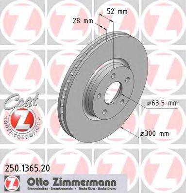 Тормозной диск ZIMMERMANN 250136520