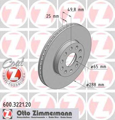 Тормозной диск ZIMMERMANN 600322120